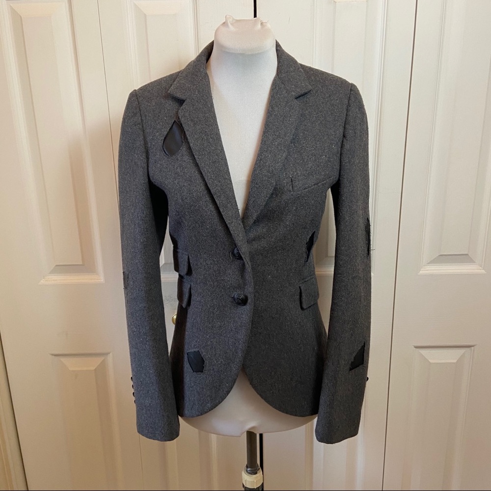Literature Noir Gray Blazer Deconstructed Gray Med